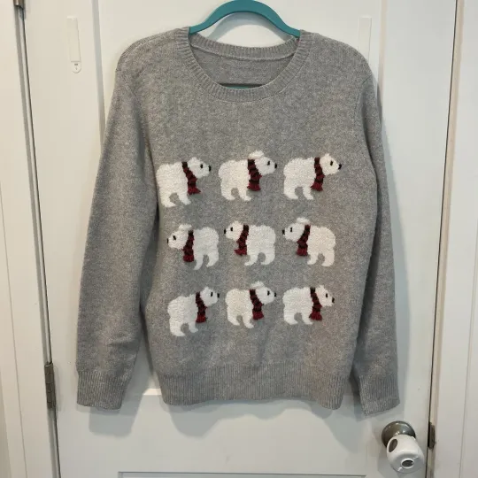 Women's Holiday Polar Bear Sweater Christmas Ugly Christmas Sweater