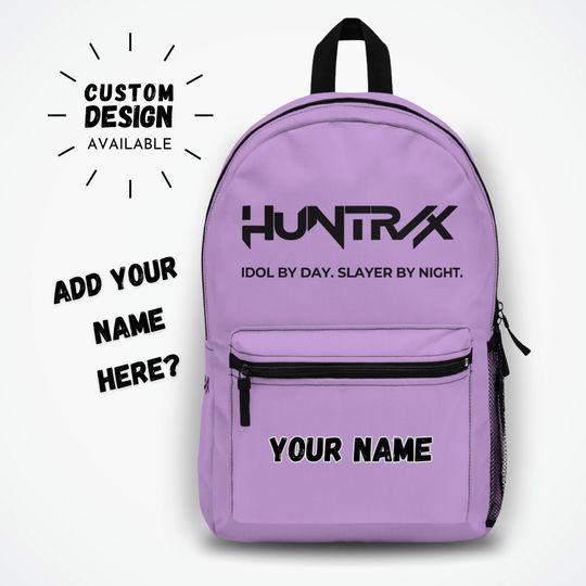 Inspired by Huntrix Kpop Demon Hunters Backpack with Custom Name - Personalized Kids Bag for School