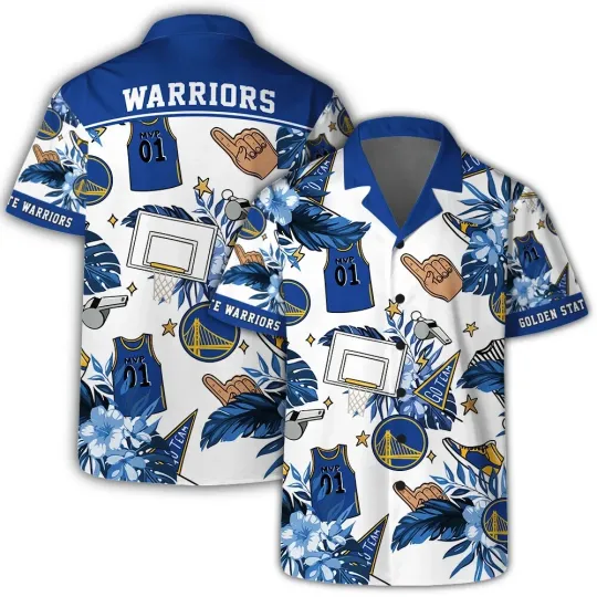 Golden State Basketball Team Warriorss Hawaiian Button Down Shirt