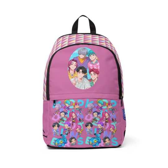 KPOP DEMON HUNTERS Saja Boys -Colorful Unisex Backpack with Fun Patterns Derpy Tiger, Huntr/x- Perfect for School
