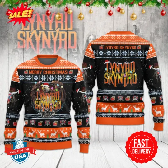 Discover Lynyrd Skynyrd Ugly Sweater Christmas S-5XL