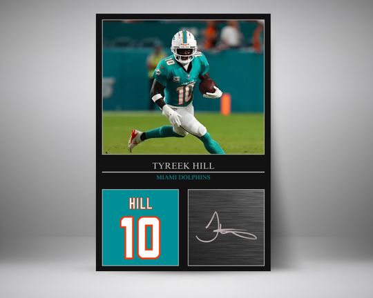Tyreek Hill Digital Poster | Printable Wall Art | football Fan Gift | Miami Dolphins