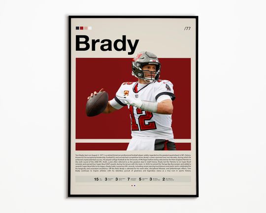 Tom Brady Poster, Tampa Bay Buccaneers Poster, football Poster, Sports Poster, Football Poster, football Wall Art, Sports Bedroom Posters