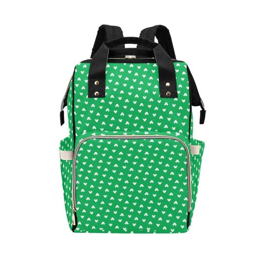 Green Mickey Mouse Diaper Bag Backpack | Mickey Mouse Backpack | Disney Diaper Bag | Disney Backpack | Mickey Mouse Bag | Disney Bag
