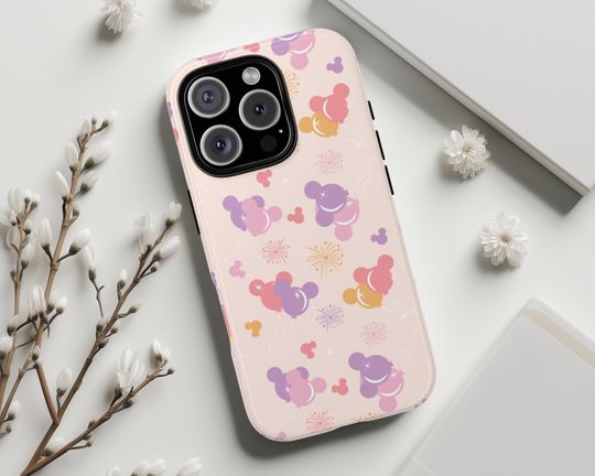 Discover Pink Balloons & Fireworks Inspired Cell Phone Case |  | Magical Cell Phone Case | Options Available For iPhone, Samsung And Google Devices!