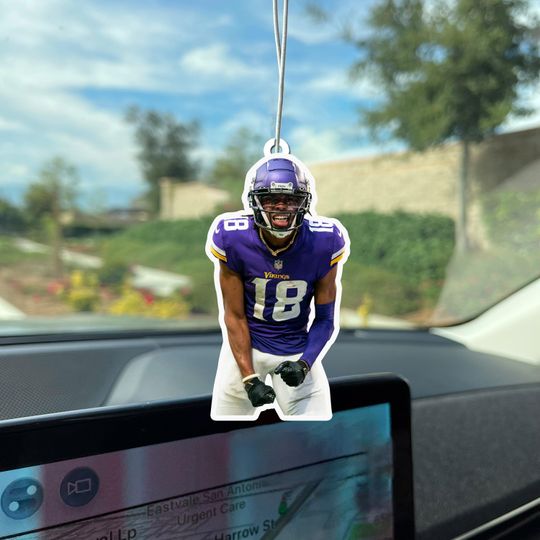 Justin Jefferson Flexing Car Air Freshener / Perfect for Sports Lovers / Minnesota