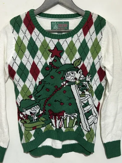 Discover Ugly Christmas Sweater Women's S Elf Santa Holiday Party Red Green White