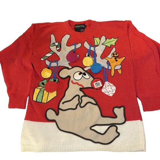 Discover Vintage Spree International Women’s Ugly Christmas Sweater Size L