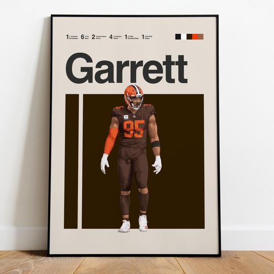 Myles Garrett Poster  football Defensive End Wall Art, American Football Print, Sports Man Cave Decor, Digital Gift for Fans & Collectors