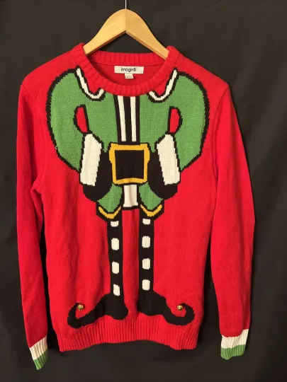 UGLY CHRISTMAS SWEATER Elf Body Size Medium IMAGIN8 brand