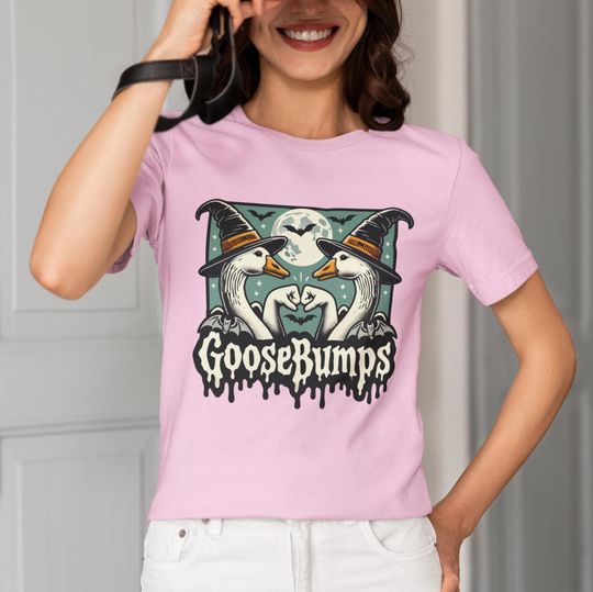 Vintage Goosebumps T-Shirt Halloween Graphic Tee Retro Spooky Season Shirt