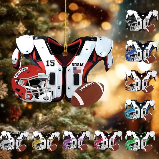 Discover Personalized Football Ornament 2025, Custom Name Number & Team, Football Player Gift, Football Mom, Senior Night Ornament