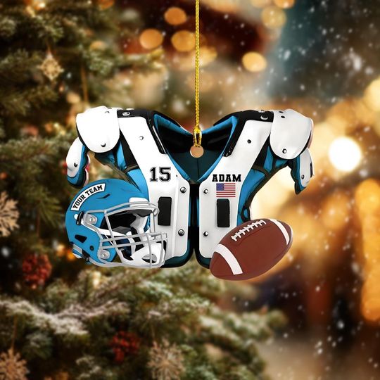 Discover Personalized Football Ornament, Custom Football Player Gift, American Football Ornament, Double-Sided Christmas Ornament, Gift for Boyfriend