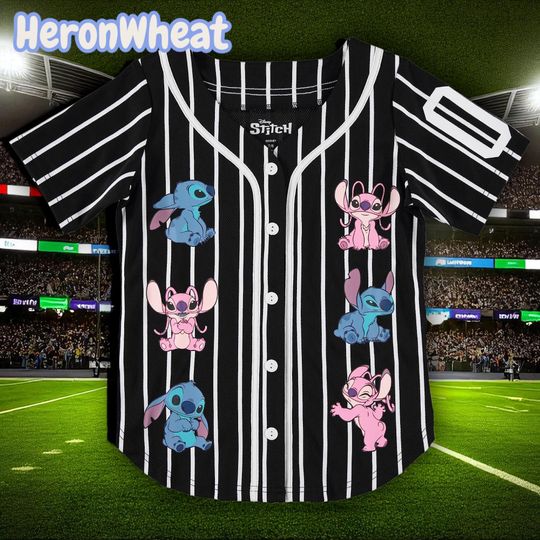 Discover Custom Disney Baseball Jersey Shirt with Lilo & Stitch and Mickey Mouse, Personalized Team Shirt for Family, Kids, Men or Women, Gift Idea