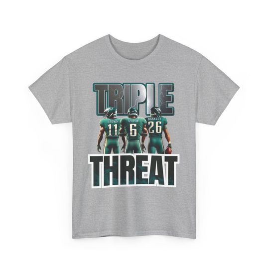 Discover Triple Threat - Barkley - Smith - Tee Gildan Philadelphia Eagles Gifts