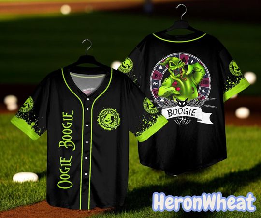 Nightmare Before Christmas Baseball Jersey  Spooky Custom Shirt for Halloween, Horror Character Fans, or Creepy Cute Disney Gift Ideas