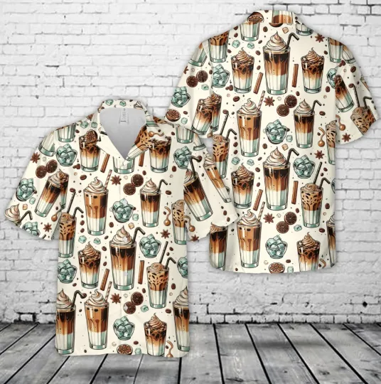Discover Latte Iced Coffee Hawaiian Shirt