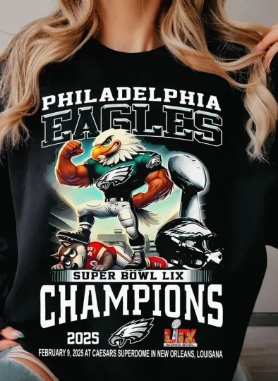 Discover Philadelphia Eagles Super Bowl LIX 2025 Champions T shirt