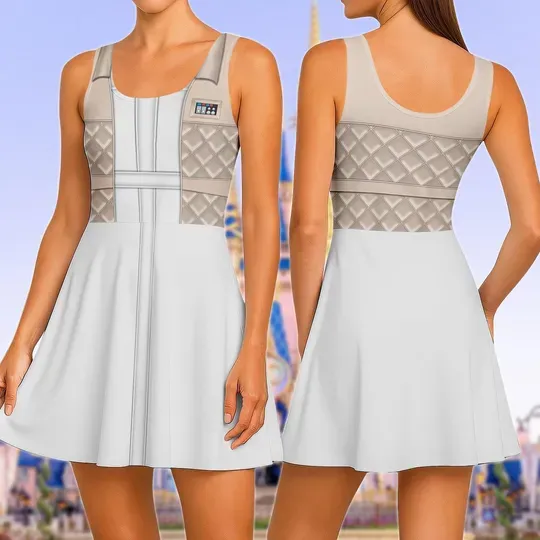 Leia Organa Cosplay Skater Dress, Star Wars Women Dress, Princess Leia Halloween, Mandalorian Dress, Gift For Her