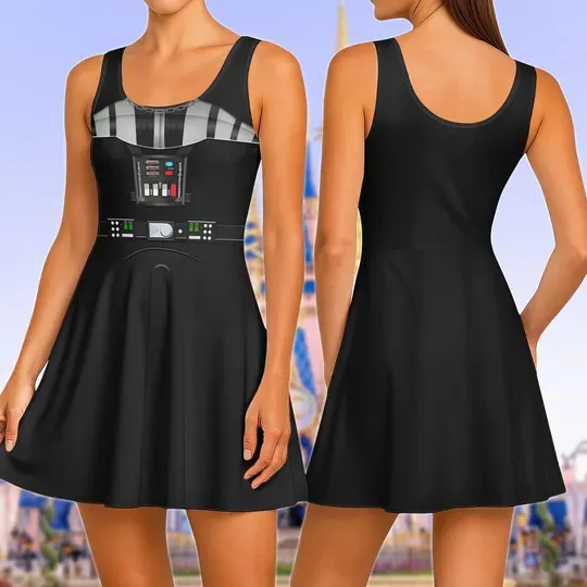 Darth Vader Cosplay Skater Dress, Star Wars Women Dress, Anakin Skywalker Halloween, Galaxys Edge Dress, Gift For Her