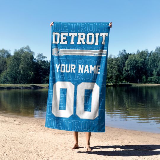Detroit Football Personalized Towel,Detroit Lion Football Towel,Detroit Football Towel,Detroit Lion Fans Gift,Sunday Football BFA11