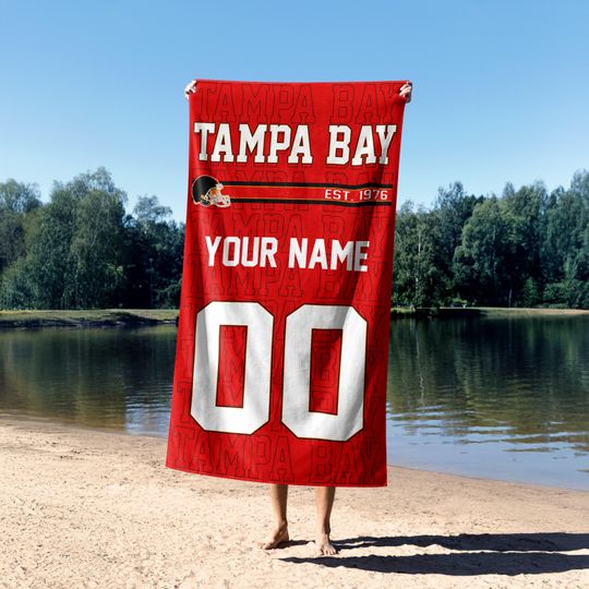 Discover Tampa Bay Football Vintage Personalized Beach Towel, Tampa Bay Football Towel, Buccaneer Towel, Tampa Bay Fans Gift BFA19