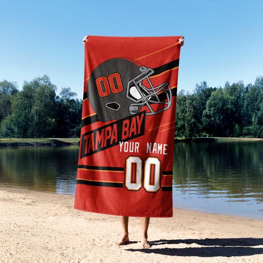 Discover Tampa Bay Football Vintage Personalized Beach Towel, Tampa Bay Football Towel, Buccaneer Towel, Tampa Bay Fans Gift BFB26