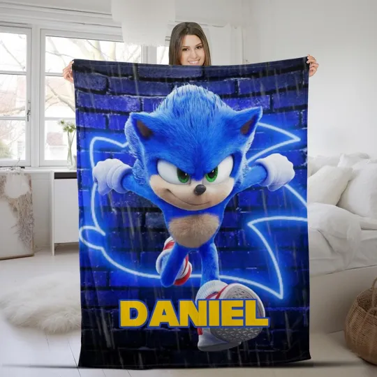 Custom Sonic The Hedgehog Blanket