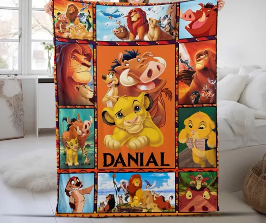 Discover Personalized Lion King Blanket, Lion King Birthday Gift, Lion King Bedding, Pers