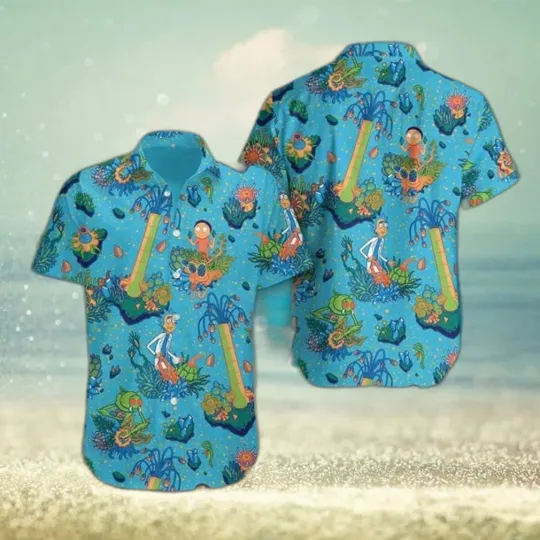 Aloha Rick and Rickandmorty Hawaiian Shirt for Beach Vacation