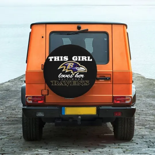 "This Girl Loves Her"Baltimore Ravens Auto Car Tire Cover Spare Tire Cover