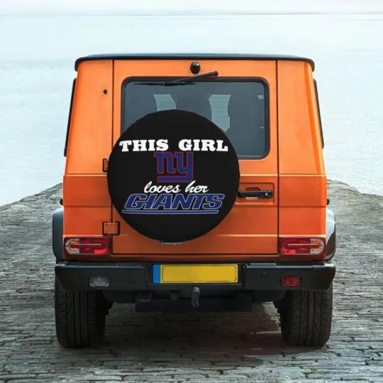 "This Girl Loves Her"New York Giants Auto Car Tire Cover Spare Tire Cover