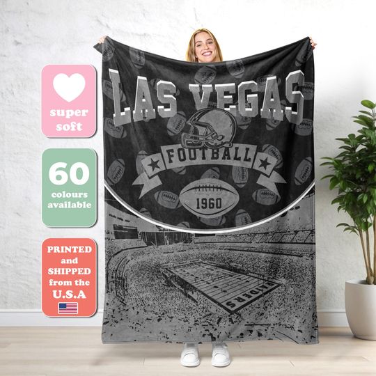 Las Vegas Football Blanket,Retro Las Vegas Football Blanket,Las Vegas Football Christmas Raider Fans Gift,Sunday Football