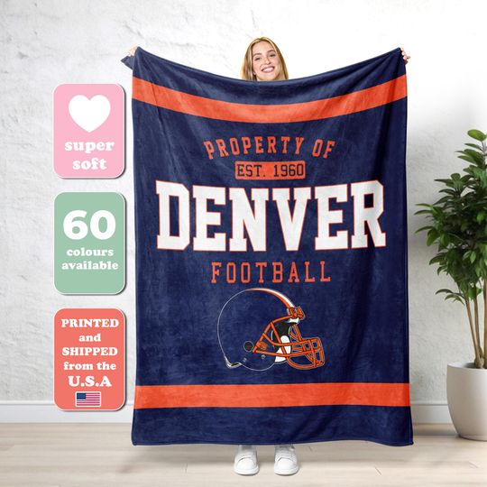 Denver Football Blanket,Retro Denver Football Football Blanket,Denver Footbal Fans Gift,Sunday Football