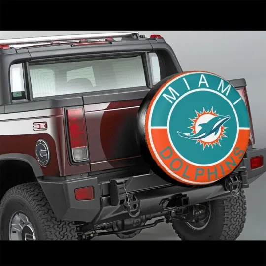 Discover Miami Dolphins Auto Car Tire Cover Spare Tire Cover