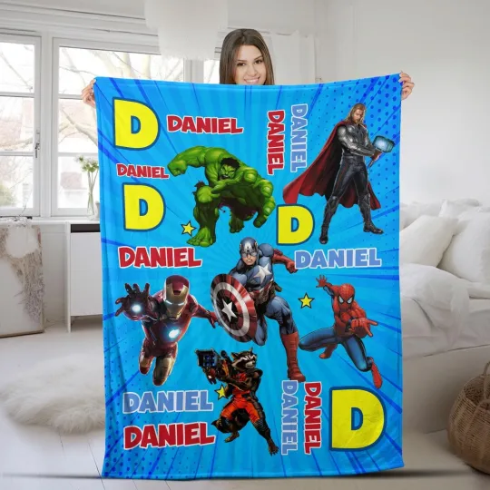 Discover Personalized Super Hero Blanket, Super Hero Blanket, Custom Hero Blanket