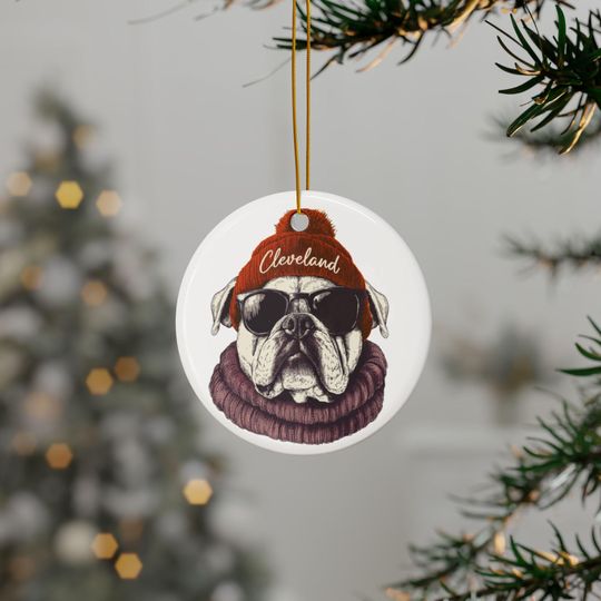 Cleveland Football, 2-Side Print, Ceramic Ornament, Christmas, football, Xmas Decor