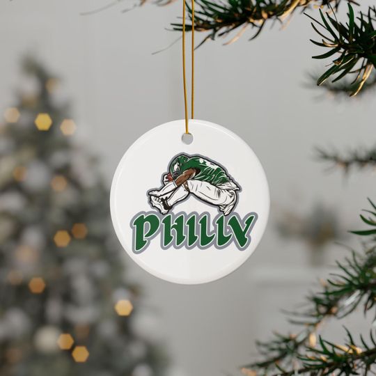 Saquon Barkley Viral Jump , Sports Fan Gift, Ceramic Ornaments, Football, Christmas Tree