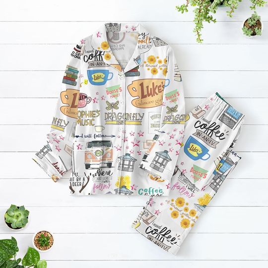 Gilmore Girls Pajama Set, Stars Hollow Lounge Set, Luke's Diner Women’s Pajamas