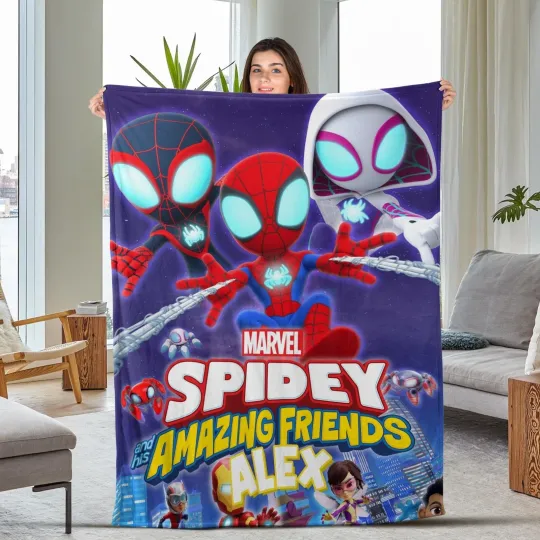 Discover Personalized Spidey And Amazing Friends Blanket, Spidey Throw Blanket For Couch