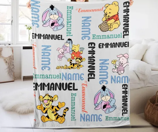 Discover Personalized Name Blanket, Personalized Classic Winnie the Pooh Blanket, Winnie