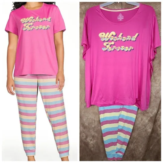 3X Secret Treasures Pajama Set Top and Jogger Bottoms Women's Plus Size 22W-24W
