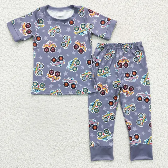 Discover Boutique Baby Boys Truck Pants Pajamas clothing sets Sleeping Wear