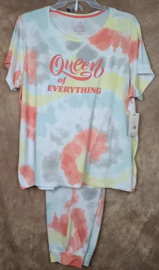 Discover 2X Secret Treasures Pajama Set Top and Jogger Bottoms Women's Plus Size 20W-22W