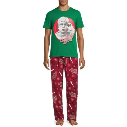 A CHRISTMAS STORY Pajama Men's 2 Piece Sleep Set T-Shirt & Pants MEDIUM