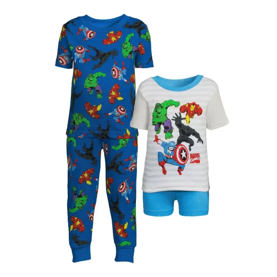 Discover Marvel Avengers Boys Pajamas Set Shirt Toddler  2T 3T 4 Piece Cotton Hulk Thor