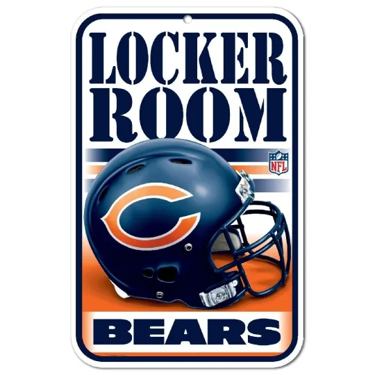 Discover Chicago Bears 11" by 17" Locker Room Plastic Sign - football