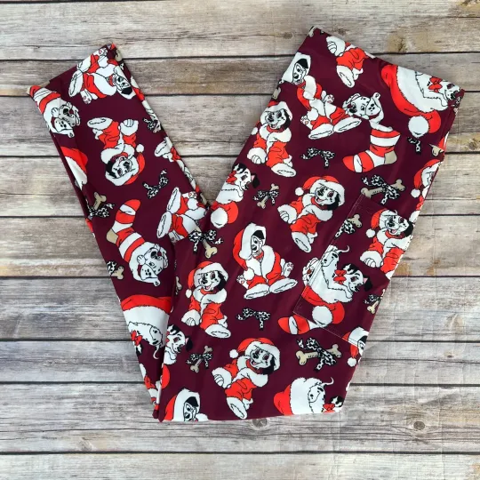 Discover Dalmatian Dog Christmas Stocking Women's Leggings TC2 Extra Plus Size 20-26