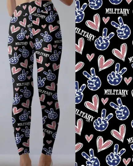 Peace Love Military Life Women's Plus Size Leggings