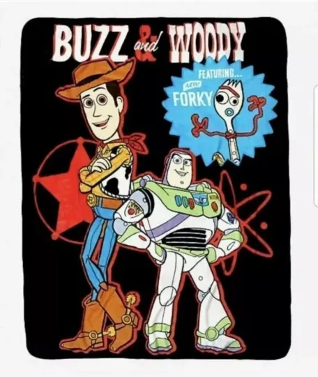 Discover Disney Pixar Toy Story #4 Throw Blanket Woody Buzz Forky 48" x 60" Sealed